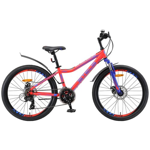 фото Подростковый горный (mtb) велосипед stels navigator 410 md 24 21-sp v010 (2020) рама 12" чёрный/зелёный