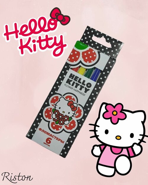 Набор Фломастеров Hello Kitty 6 цветов Sanrio/ Onegai My Melody