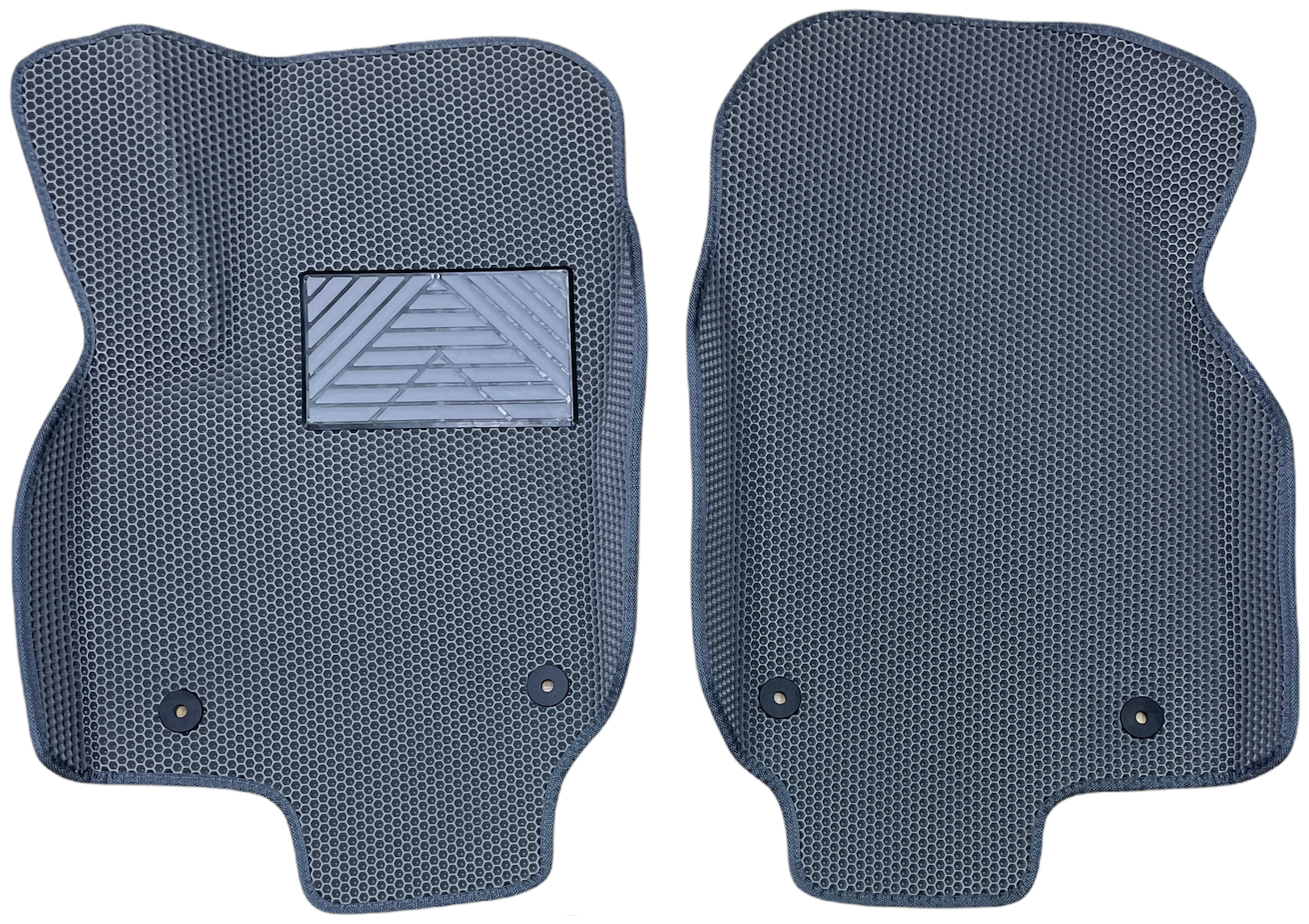Автомобильные коврики ЕВА EVA ЭВА с бортами 3д 3D / 2 передних коврика для Opel Zafira C 2011-2019 Опель Зафира Ц серый(сота)-графитовый