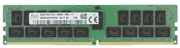 Оперативная память для компьютера 32Gb (1x32Gb) PC4-21300 2666MHz DDR4 DIMM ECC Registered CL19 Hynix HMA84GR7AFR4N-VK