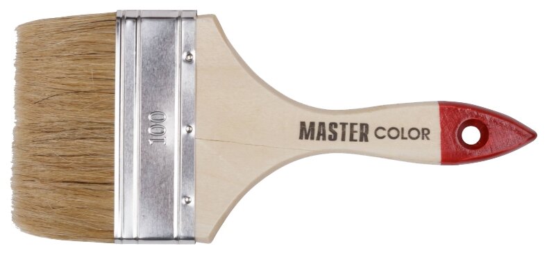 Кисть флейцевая Master Color 30-0016 натур. щетина 55% топс лакиров. ручка ширина 100 мм