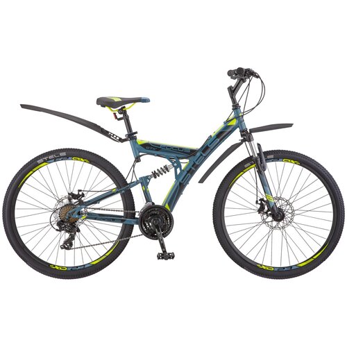 фото Горный (mtb) велосипед stels focus md 21-sp 27.5 v010 (2019) серый/ желтый 19" (требует финальной сборки)