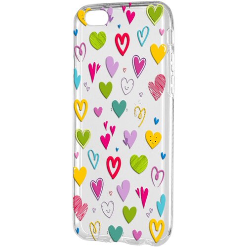 Силиконовый чехол Mcover для Apple iPhone 6 с рисунком Сердечки силиконовый чехол mcover для apple iphone 6 с рисунком поцелуй