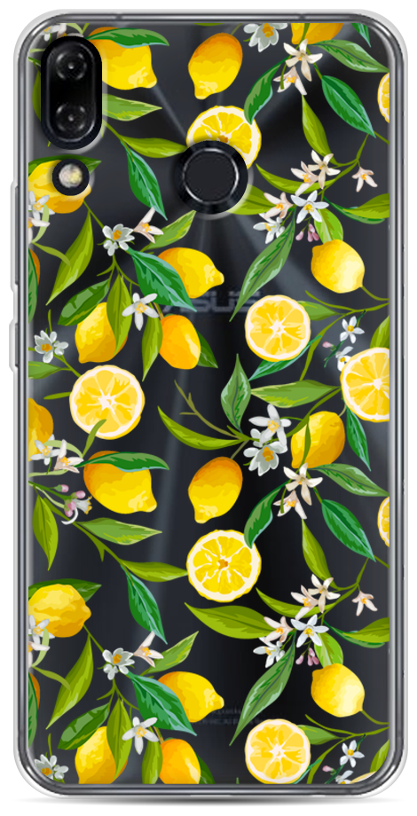 Силиконовый чехол на Asus Zenfone 5 ZE620KL / Асус Зенфон 5 ZE620KL Сочные лимоны, прозрачный