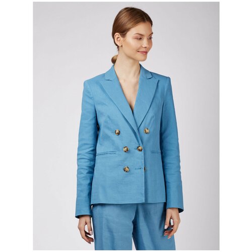 Пиджак Pinko, средней длины, размер 36, голубой
