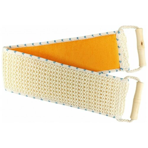 NATAM(1)ATMIX Мочалка с ручками 10*63 зеленый, оранжевый