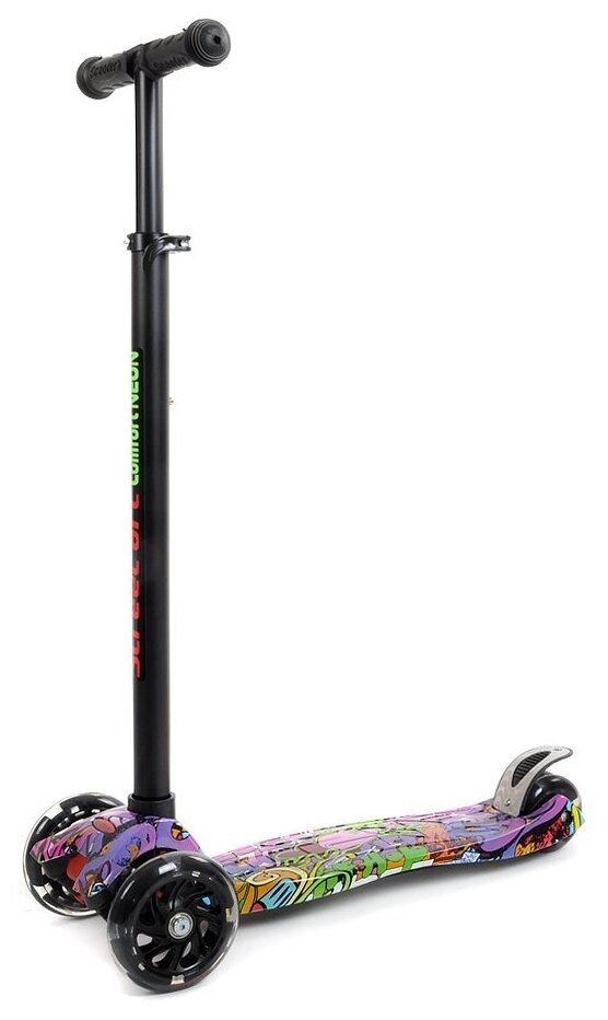 Самокат Slider Comfort Neon SS2C2N, год 2022, цвет Черный-Фиолетовый