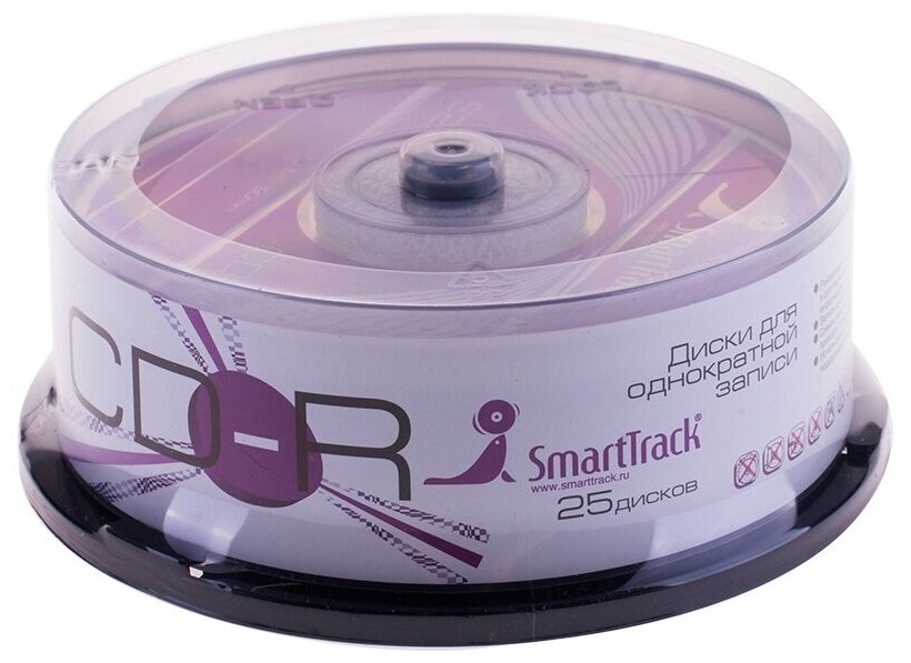 Диск CD-R Smart Track 700Mb, 52 x C ake box, 25 шт (ST000149)