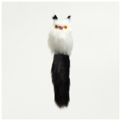 Игрушка для кошек КНР "Кот-дружок", искусственный мех, корпус 7 см, белая, черная