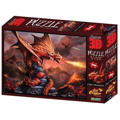 Пазл Prime 3D Огненный дракон 500 элементов