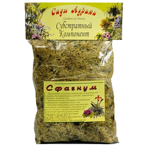 сфагнум сады аурики 0 7 л 0 02 кг 40 шт Сфагнум Сады Аурики, 0.7 л, 0.02 кг, 40 шт.