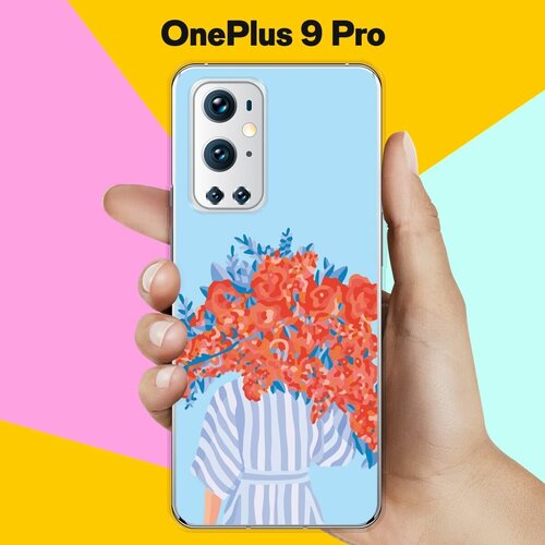 Силиконовый чехол на OnePlus 9 Pro Красные цветы / для ВанПлас 9 Про силиконовый чехол на oneplus 9 pro ванплас 9 про evil girl