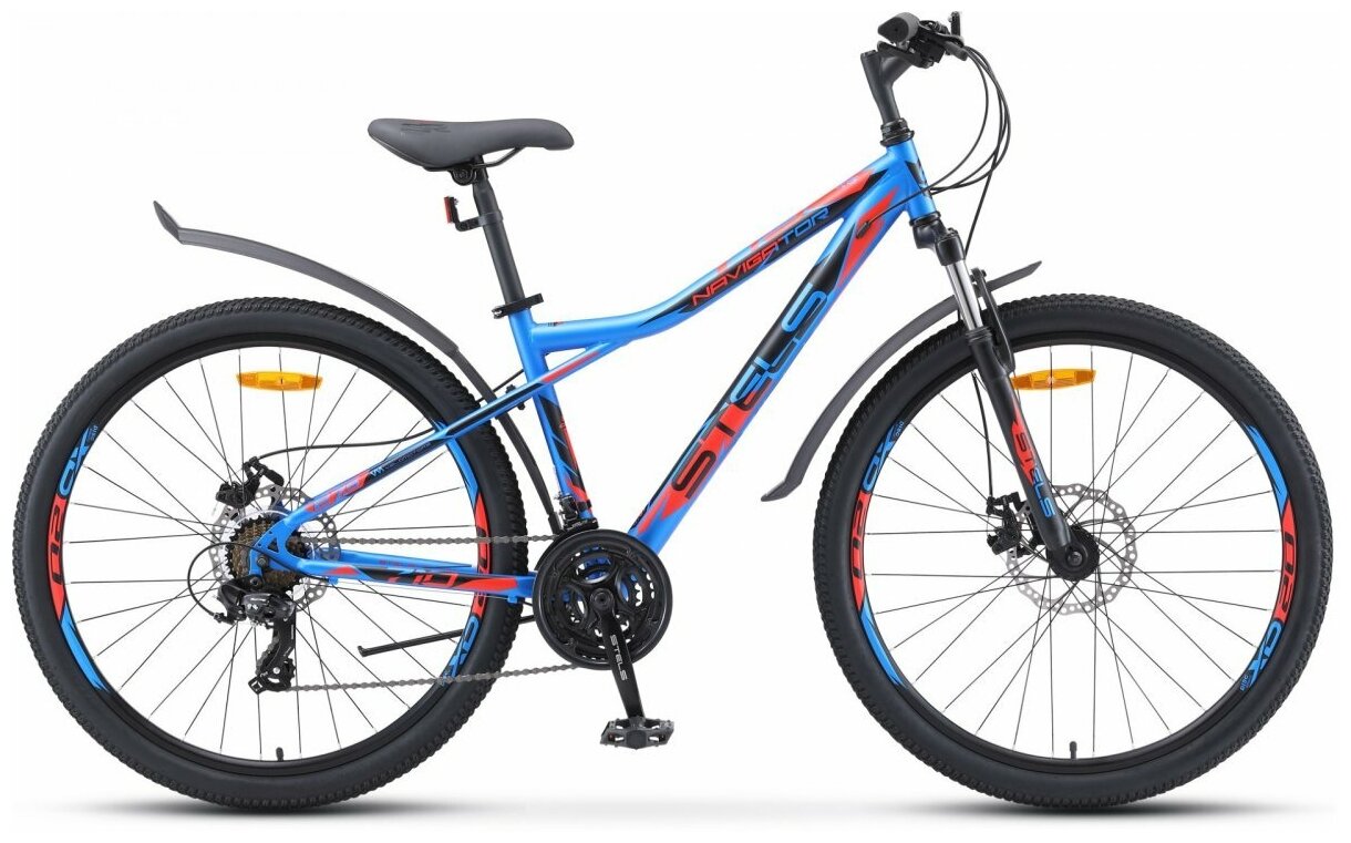 Горный (MTB) велосипед STELS Navigator 710 MD 27.5 V020 (2020) синий/черный/красный 18" (требует финальной сборки)