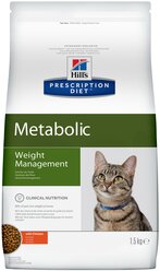 Сухой корм для кошек Hill's Prescription Diet Metabolic для снижения и контроля веса, с курицей 1.5 кг