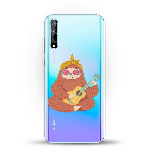 фото Силиконовый чехол лама с гитарой на huawei y8p andy & paul