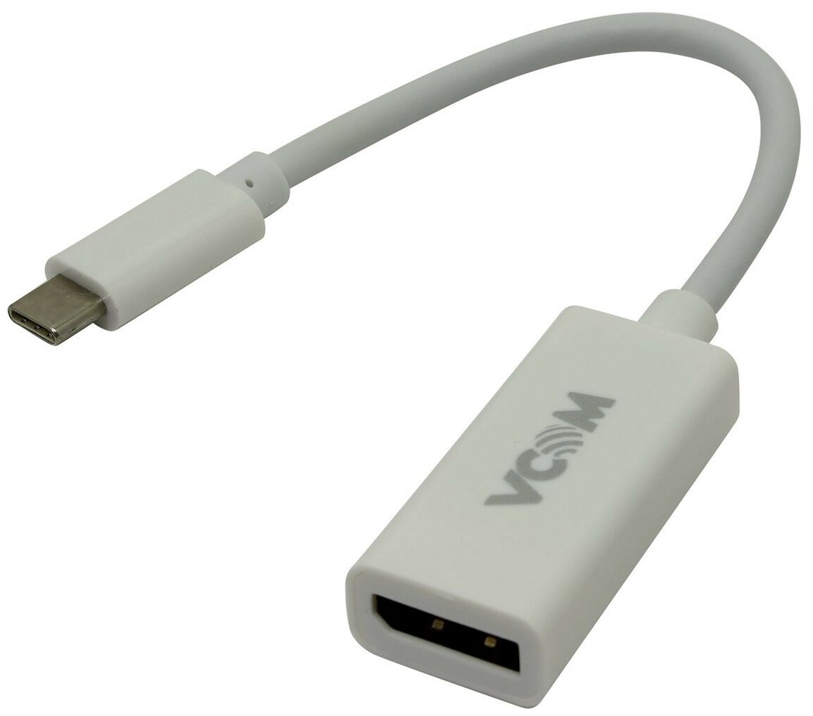 Кабель-адаптер USB 3.1 Type-Cm --> DP(f) 3840x2160@60Hz, 10Gbps, Aluminum Shell, 0,15m VCOM
