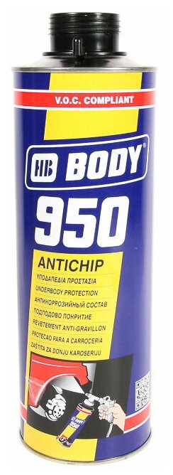 Мастика-антиграв. (1000 мл) черная "BODY" 950 Antichip HB Body 9500200001