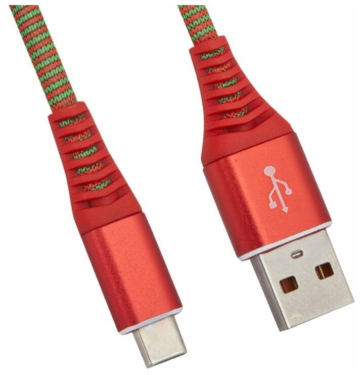USB кабель "LP" Type-C "Носки" (красный/блистер)