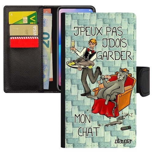 фото Чехол-книжка на смартфон apple iphone xr, "не могу - сижу с котом!" пародия юмор utaupia