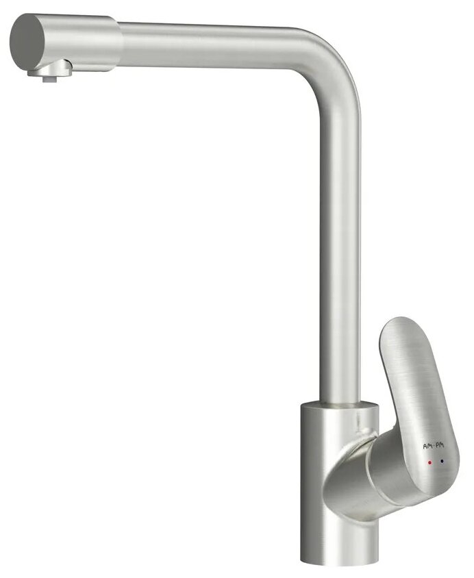 фото Cмеситель для кухни AM.PM Chic F8205711 с каналом для питьевой воды, L-излив, сатин