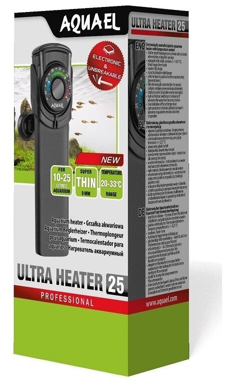 Нагреватель AQUAEL ULTRA HEATER 25 Вт для аквариума 10 - 25 л (пластиковый, регулируемый) - фотография № 5