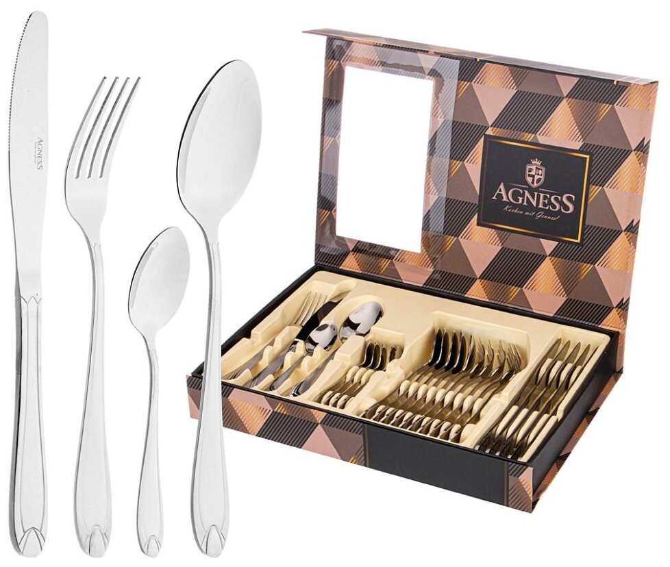 фото Agness Набор столовых приборов 942-048, 24 предмета