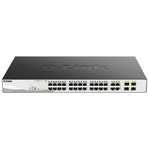 коммутатор d link dgs 1210 28 f1 28g управляемый Коммутатор D-Link DGS-1210-28P, управляемый, количество портов: 24x1 Гбит/с (DGS-1210-28P/F5A)