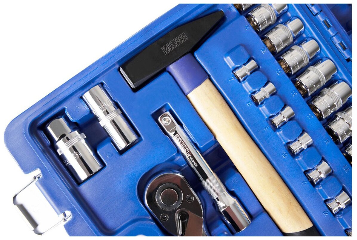 Набор инструментов для дома и авто 56 предметов в кейсе HELFER HF000013 - фотография № 4