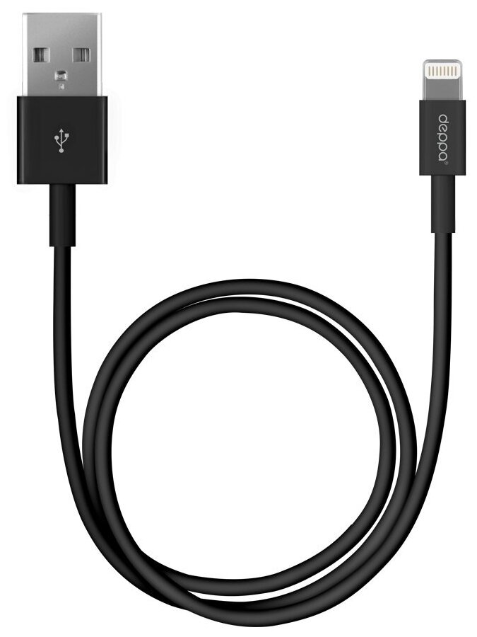 Кабель USB Deppa USB 2.0 для iPhone 1.2m. Black Арт.72115