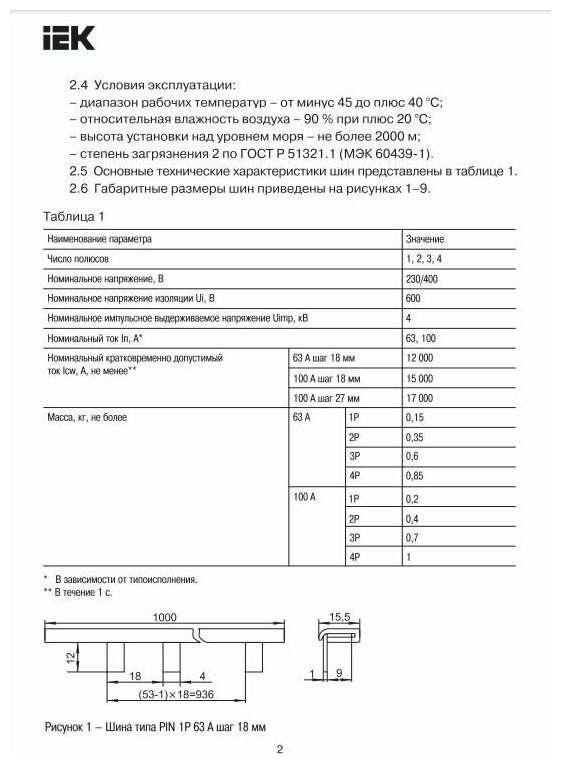 Шина соединительная типа PIN (штырь) 1P до 63А (длина=0,22м.,12 мод.) индивид. упаковка ИЭК - фотография № 6