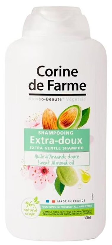 CORINE de FARME шампунь для волос Extra Gentle Мягкий с Маслом Миндаля, 500 мл