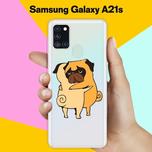 Силиконовый чехол Мопсы на Samsung Galaxy A21s силиконовый чехол на samsung galaxy a21s самсунг а21с с 3d принтом cats прозрачный