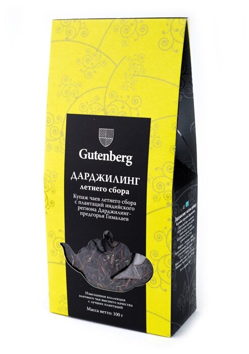 Чай Gutenberg чёрный индийский Дарджилинг 2-ой сбор, 100 г - фотография № 1