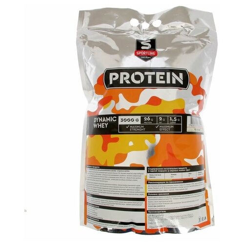 фото Протеин sportline dynamic whey protein 85 %, пломбир, спортивное питание, 3000 г sportline nutrition