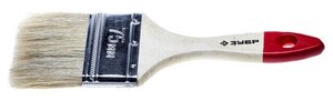 ЗУБР 4-01001-075 Кисть плоская ″универсал-стандарт ″, натуральная щетина, деревянная ручка, 75 мм