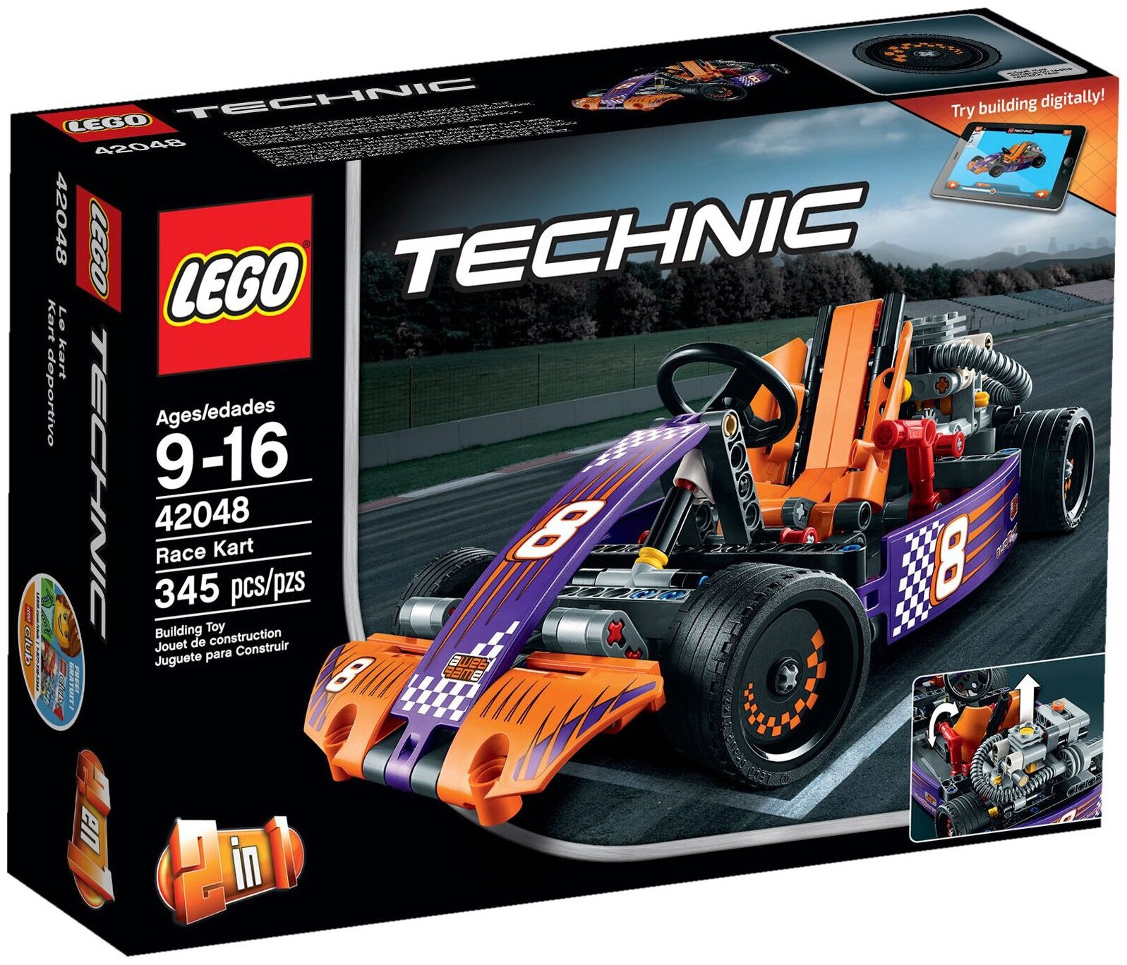 Конструктор LEGO Technic 42048 Гоночный карт, 345 дет.