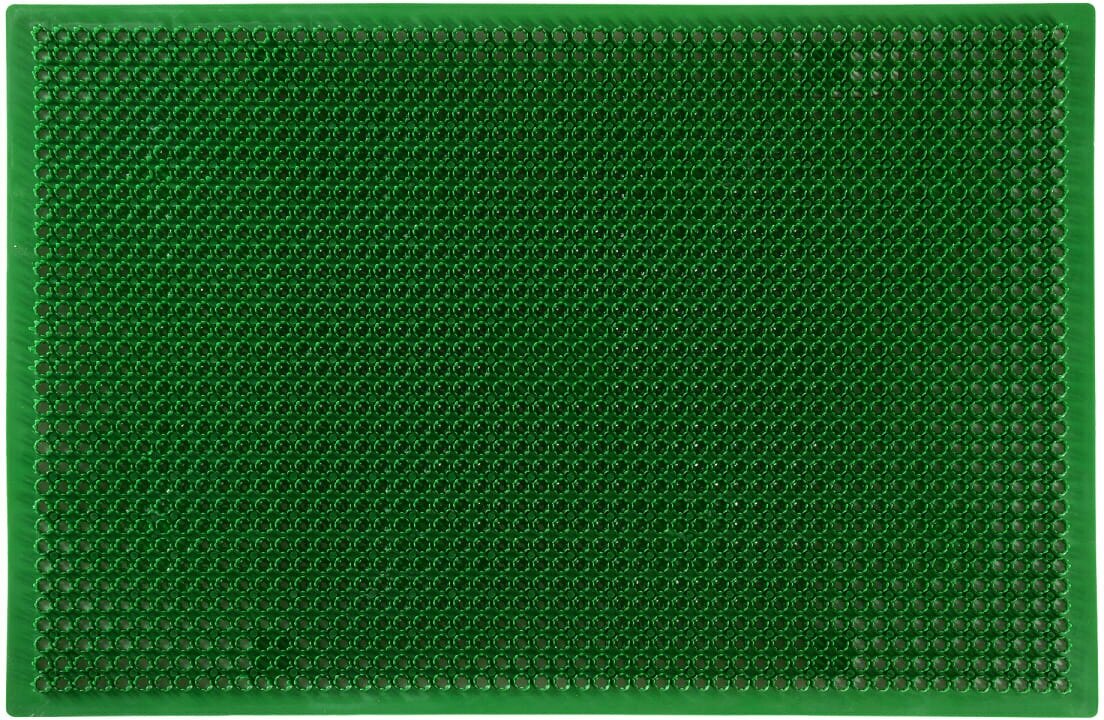Коврик придверный Травка ПВХ 38х58 см цвет зелёный - фотография № 4