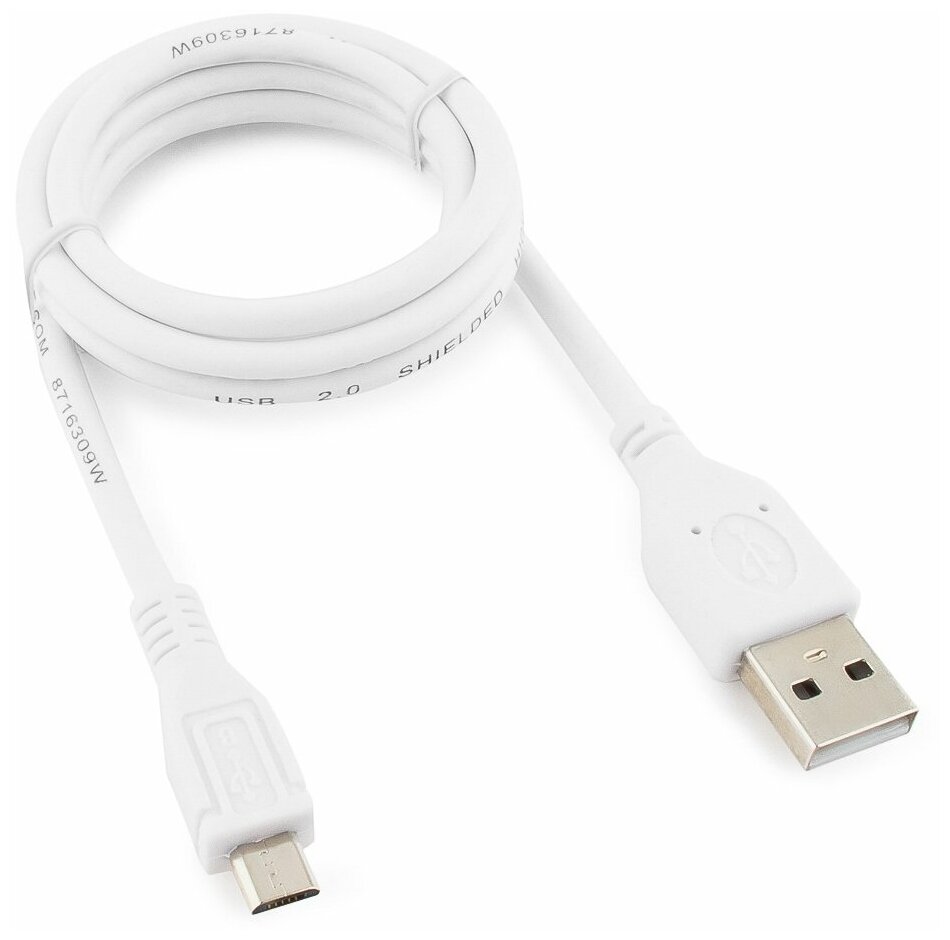 Micro USB кабель Cablexpert CCP-mUSB2-AMBM-W-1M