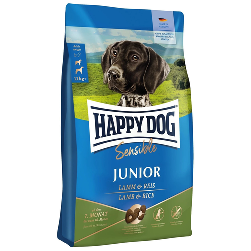 Сухой корм для юниоров с ягненком Хэппи Дог Happy Dog Supreme Young Junior Lamm & Reis, 10 кг