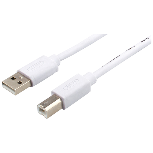 Atcom USB-A - USB-B (AT3795), 1.8 м, 1 шт., белый atcom кабель usb2 0 соединительный usb a a atcom at6614 1 8м белый oem