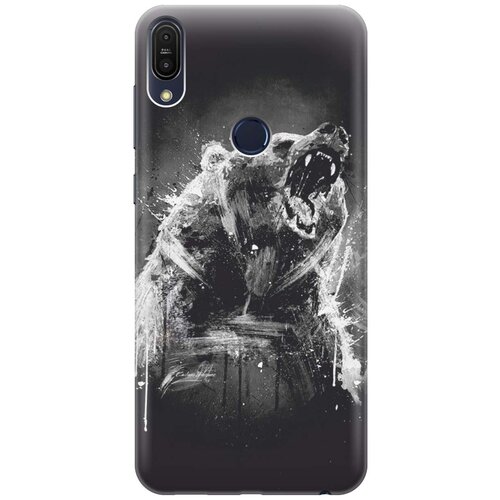 фото Cиликоновый чехол на asus zenfone max (m1) zb555kl / асус зенфон макс м1 с принтом "разъяренный медведь" gosso