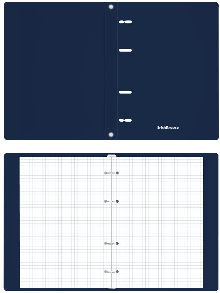 Тетрадь на кольцах А5, 80 листов в клетку ErichKrause "Classic", пластиковая обложка, блок офсет, белизна 100%, микс - фотография № 4