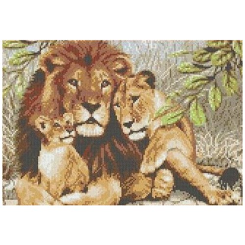 рисунок на ткани каролинка тигры 23x30 см Рисунок на ткани Каролинка Семья львов, 23x30 см