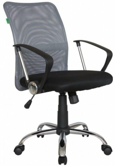 Кресло офисное Riva Chair RCH 8075 Чёрная ткань/Серая сетка (DW-04)