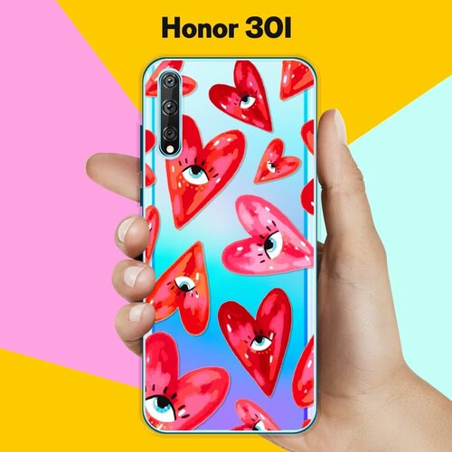 Силиконовый чехол на Honor 30I Сердца / для Хонор 30 Ай