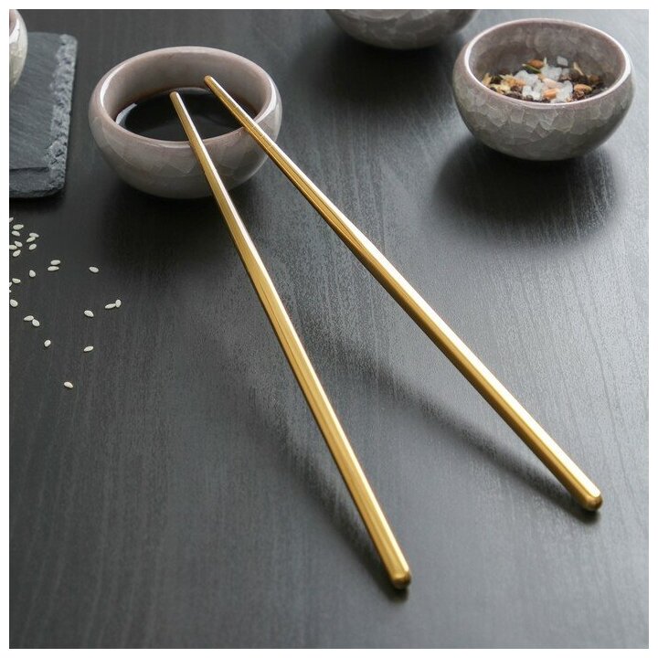 Палочки для суши КНР Bacchette, h 21 см, цвет золотой