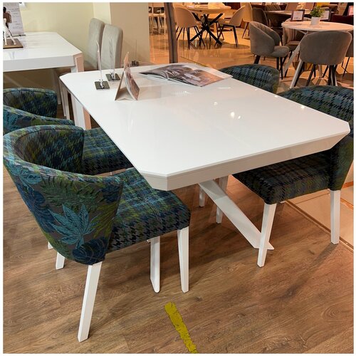 Стол BEZZO 1400 RRV белый глянцевый