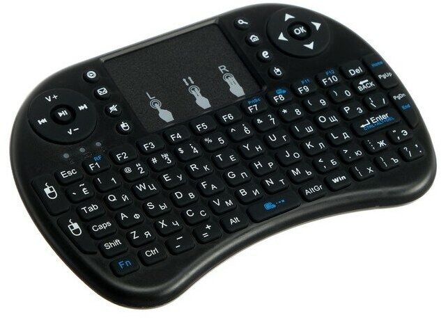 Мини-клавиатура LuazON BKB-10, беспроводная для ТВ, ПК и моб уст-в, черная