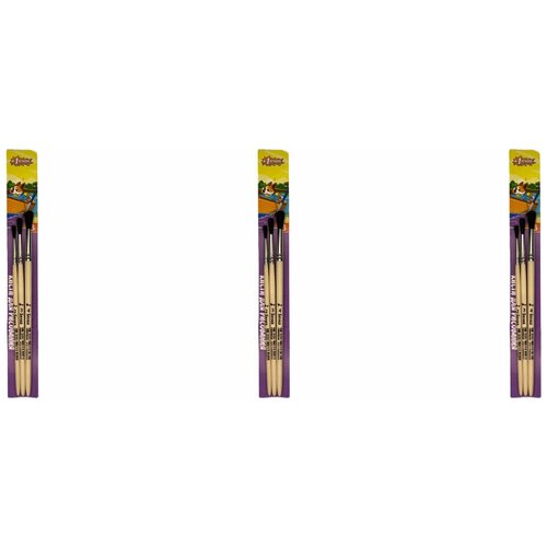 №1 School Набор кистей для рисования Шустрики белка 3 шт, 3 уп