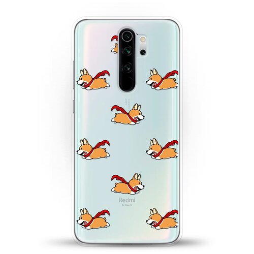 фото Силиконовый чехол корги с шарфом на xiaomi redmi note 8 pro andy & paul
